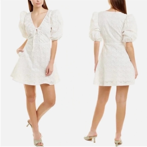 Nicholas Danni Eyelet Mini Dress White NWT - Picture 1 of 10